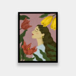 Girl with Flower Frame